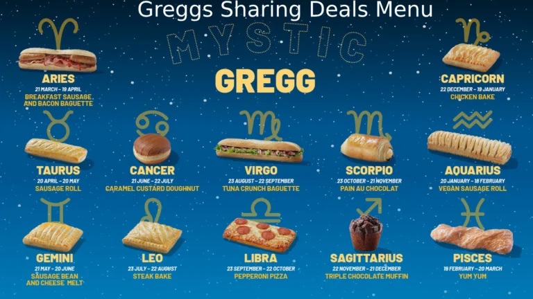 Greggs Sharing Deals Menu Prices uk