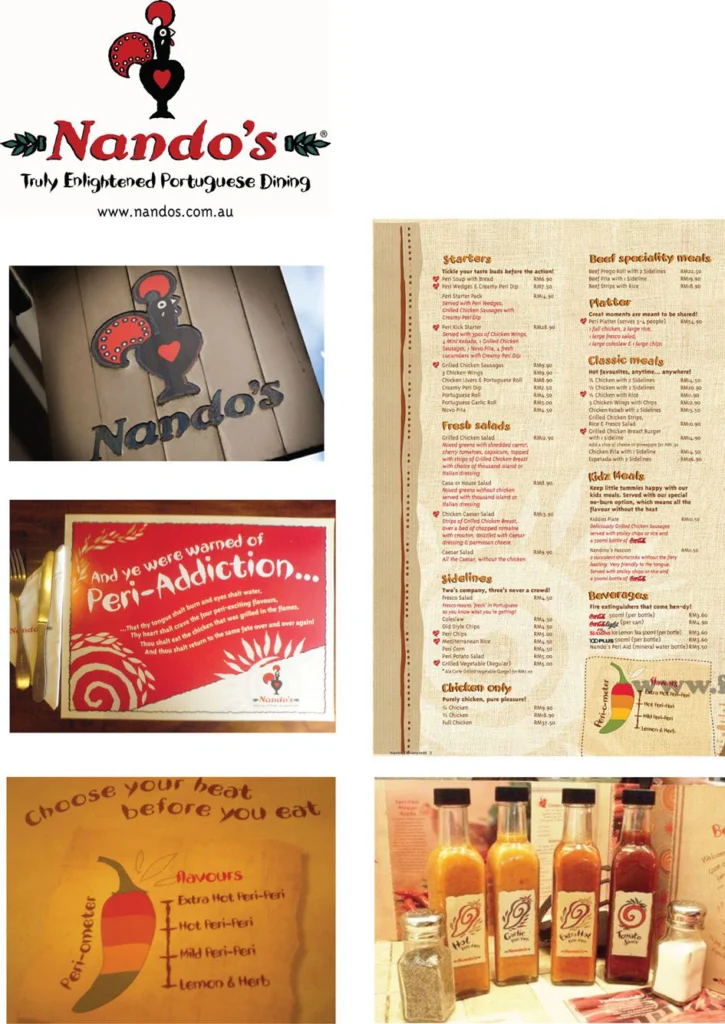 Nando's all menu