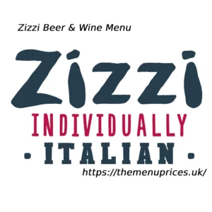 Zizzi Beer & Wine Menu Prices UK