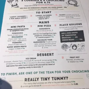 sides and salad at zizzi