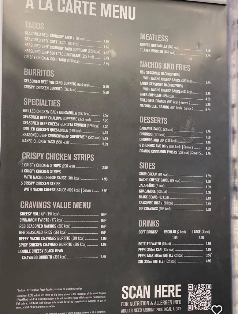 ALA CARTE AT Taco Bell