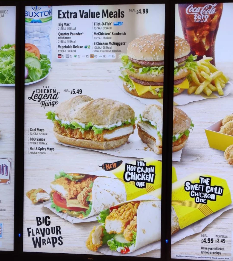 meals menu at McDonald's Menu uk