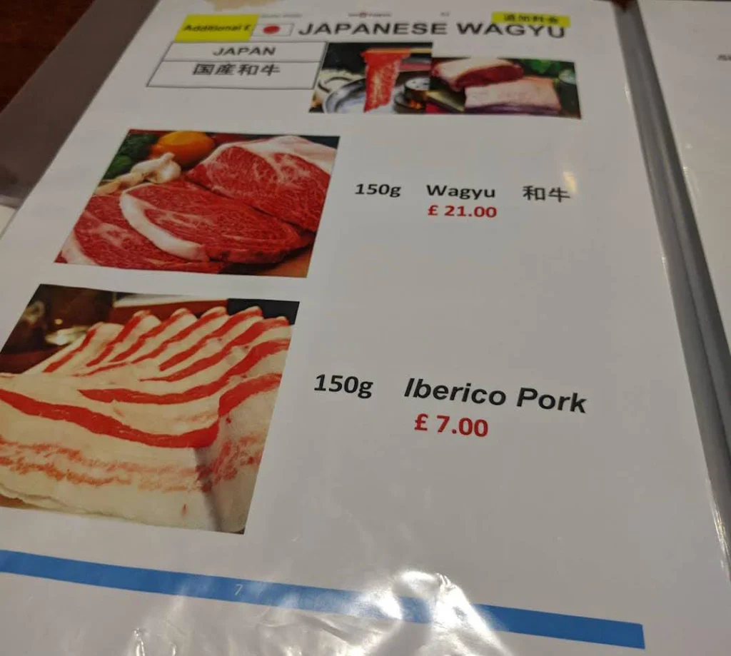 wagyu at Eat Tokyo Golders Green Menu uk