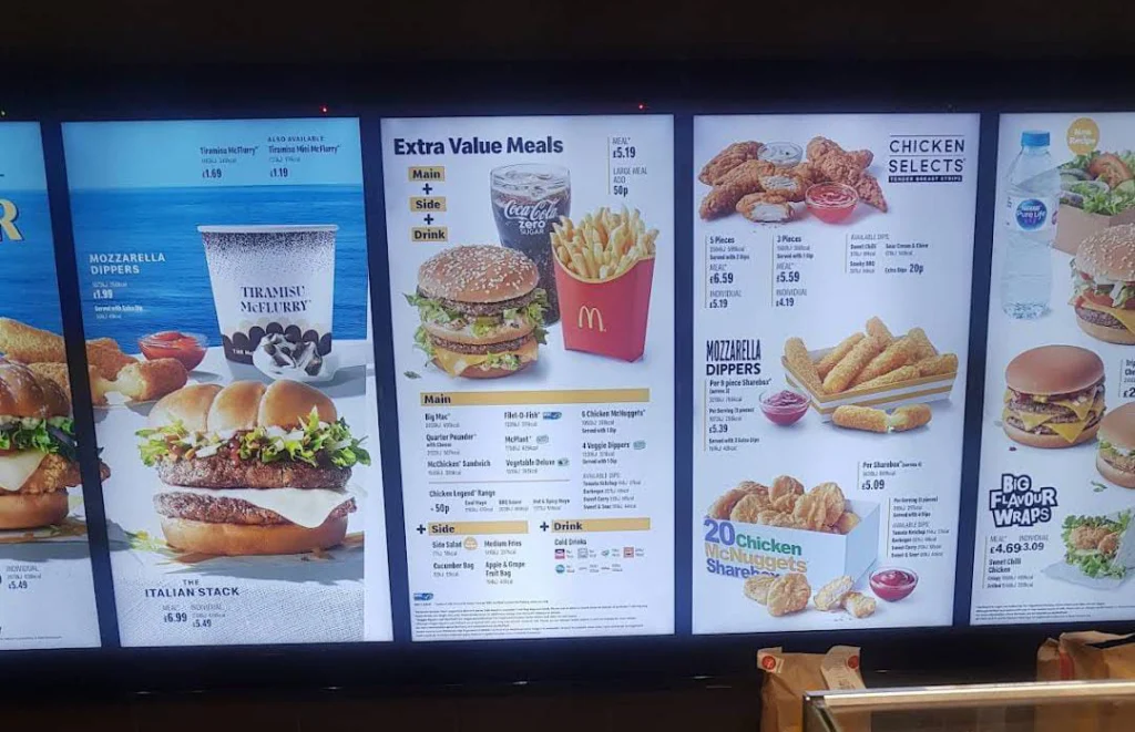 McDonald’s City Road Menu prices uk