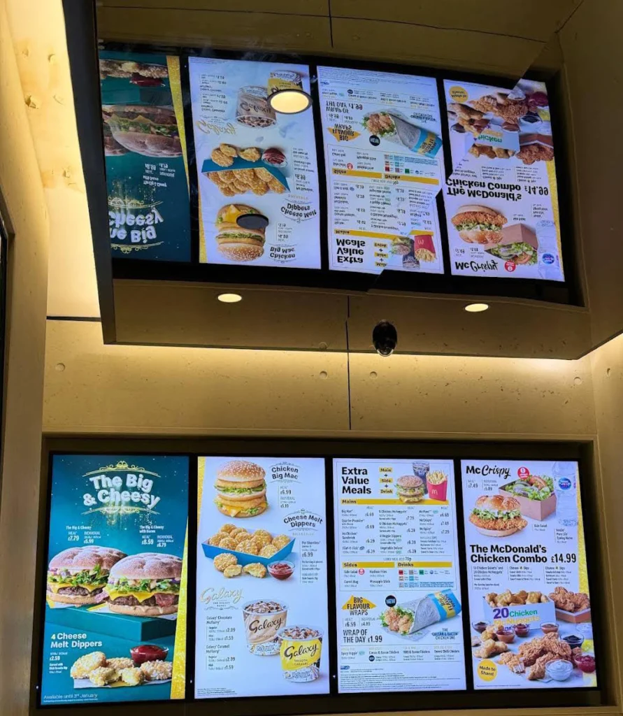 McDonald’s Oxford Street Menu Prices uk